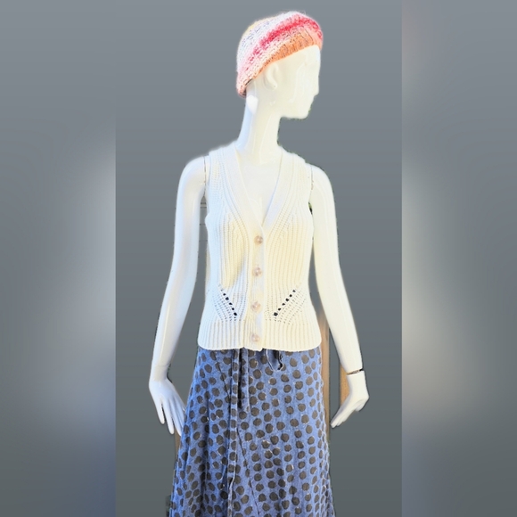 Gentle Fawn Cream,knit, Button Up, Sweater Vest. Small - Picture 2 of 15